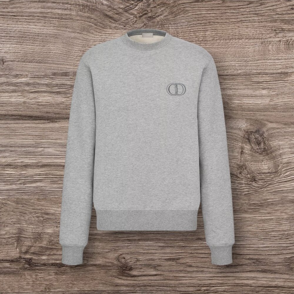 Dior Embroidery Sweatshirt Grey